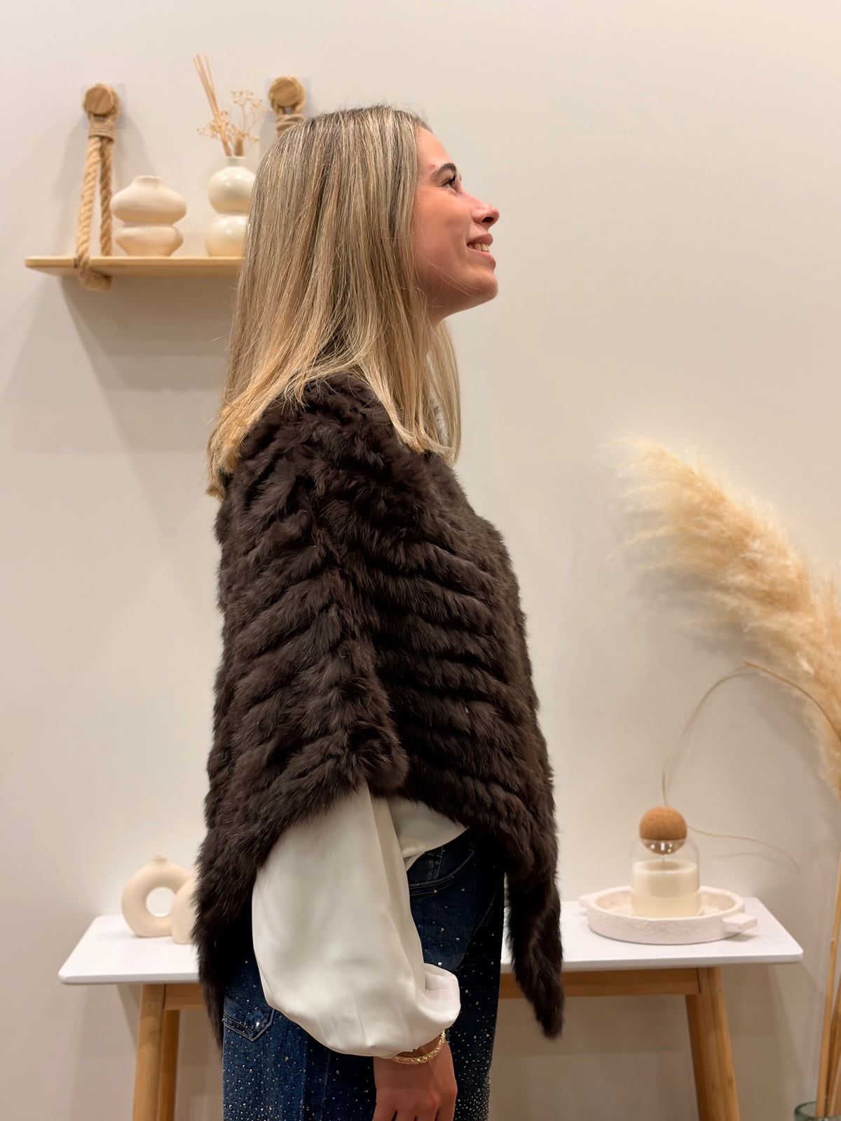 Poncho LAPIN Marron