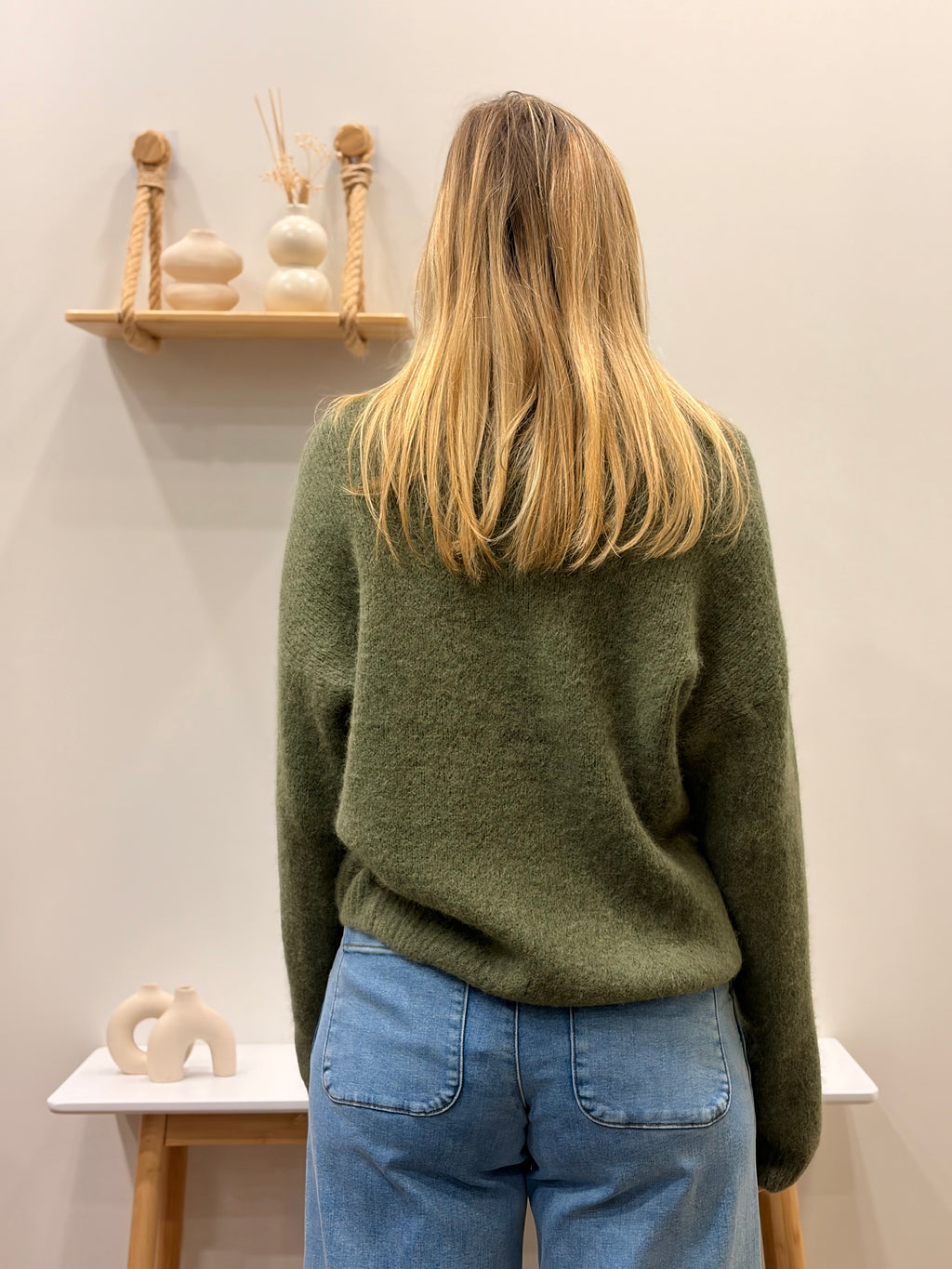 Pull col roulé VERT