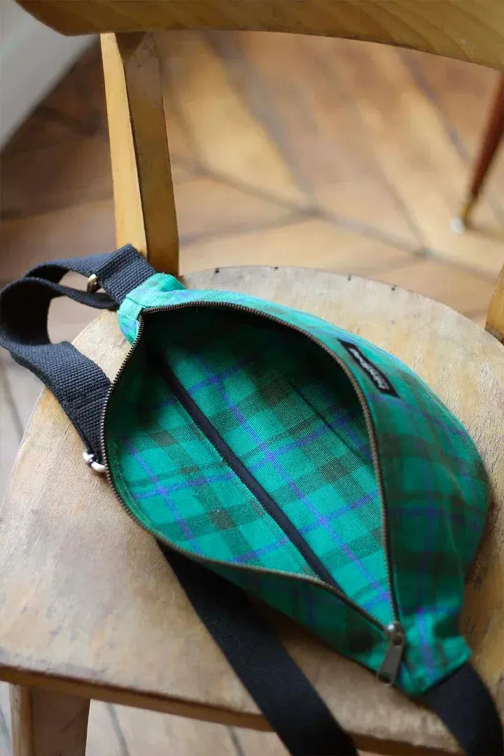 Sac banane OLIVIA Tartan vert