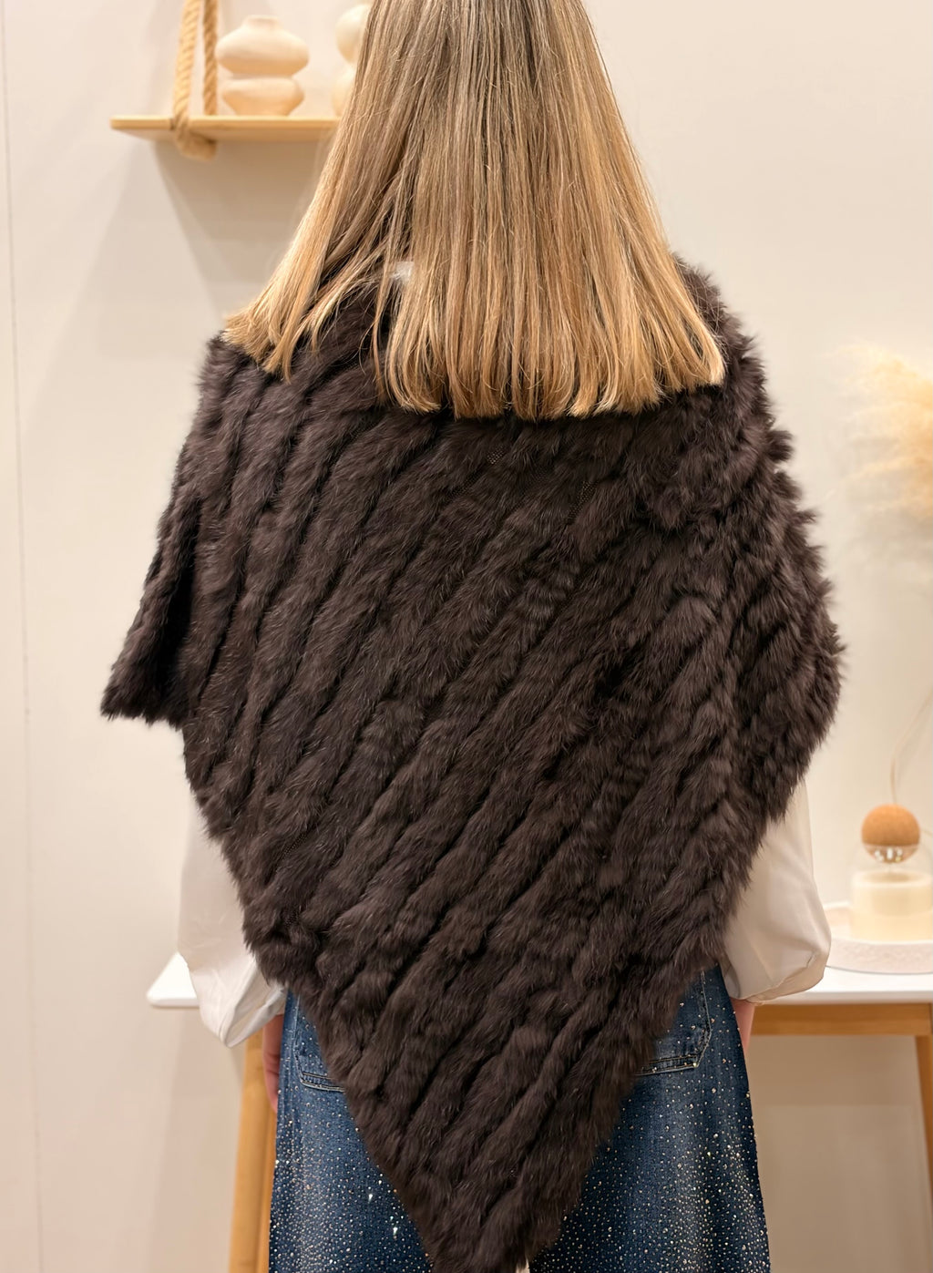 Poncho LAPIN Marron