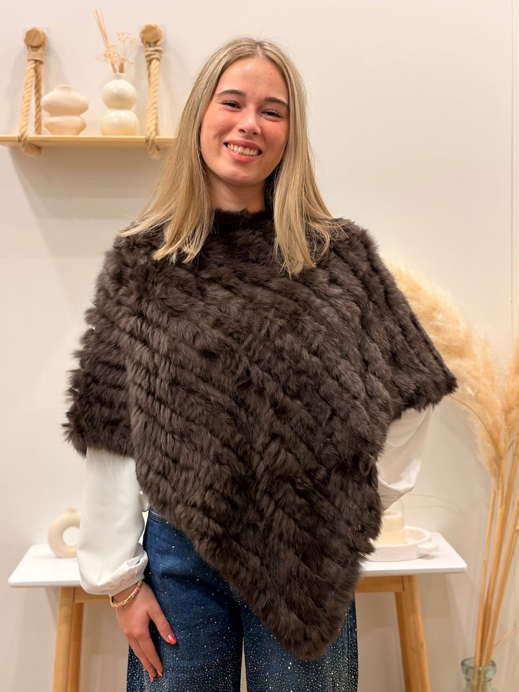 Poncho LAPIN Marron