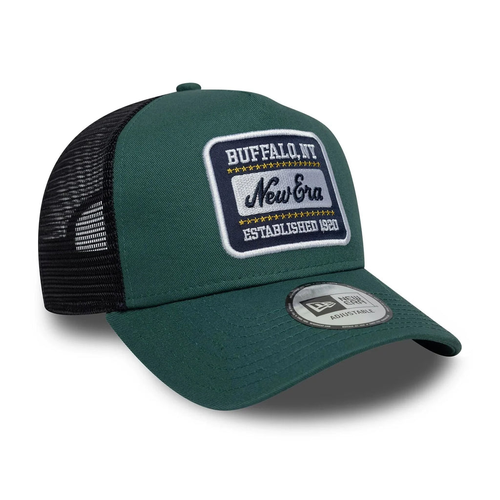 Casquette 9FORTY A-Frame Trucker New Era Patch Vert Foncé