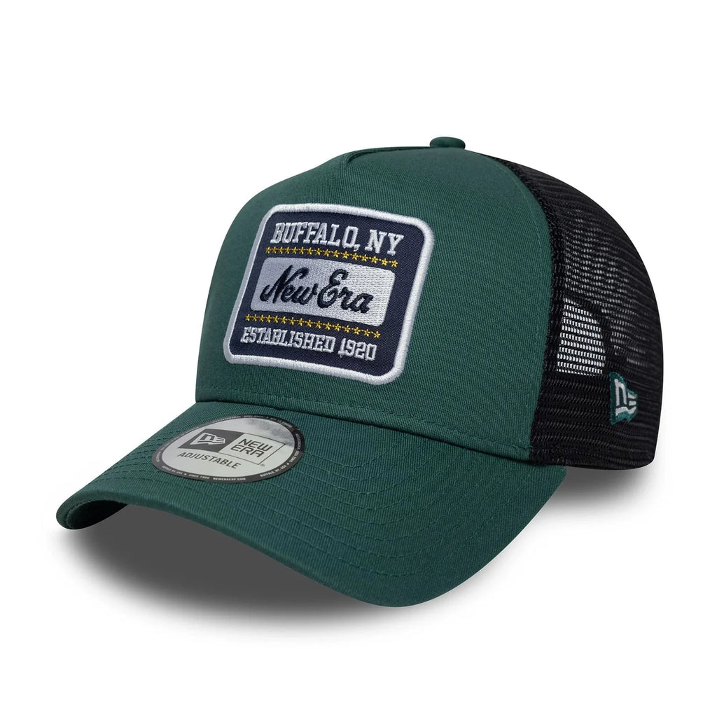 Casquette 9FORTY A-Frame Trucker New Era Patch Vert Foncé