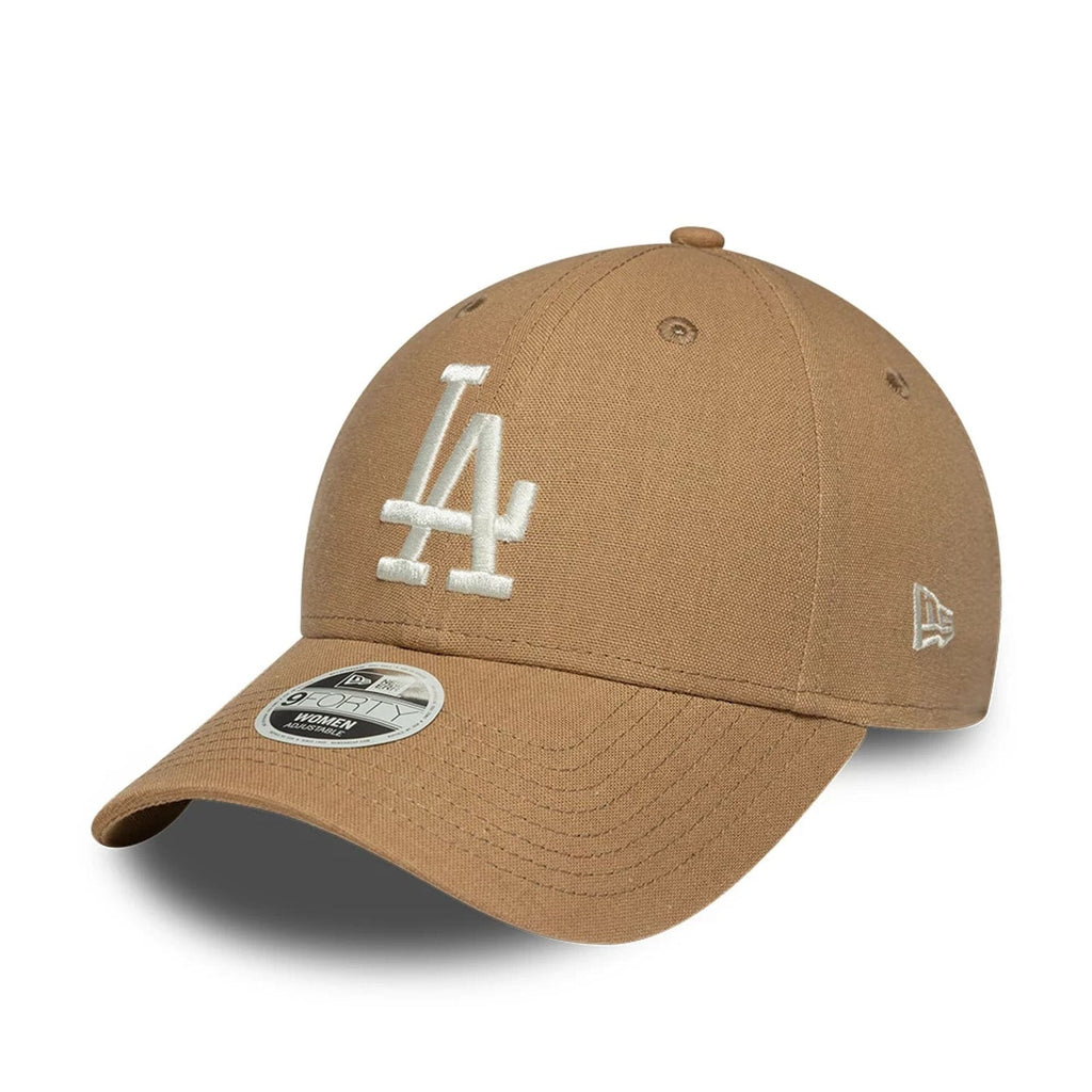 Casquette Femme 9FORTY en Lin LA Dodgers MLB Beige Foncé