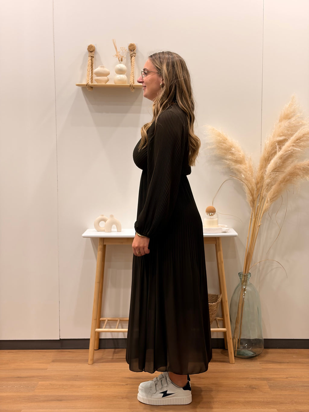 Robe PLISSE Marron