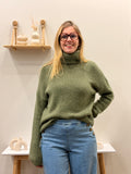 Pull col roulé VERT