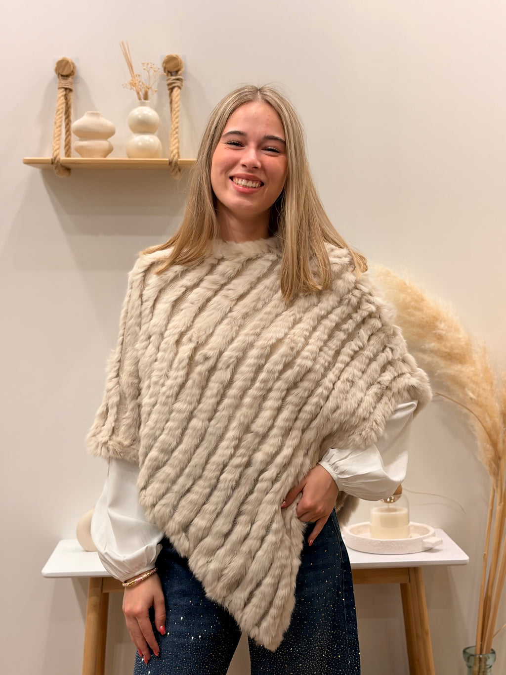 Poncho LAPIN Beige